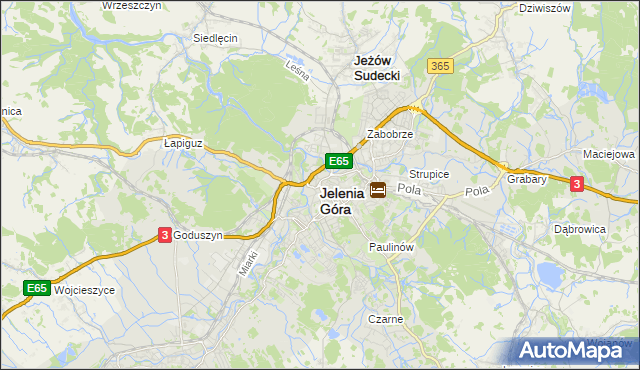mapa Jelenia Góra, Jelenia Góra na mapie Targeo
