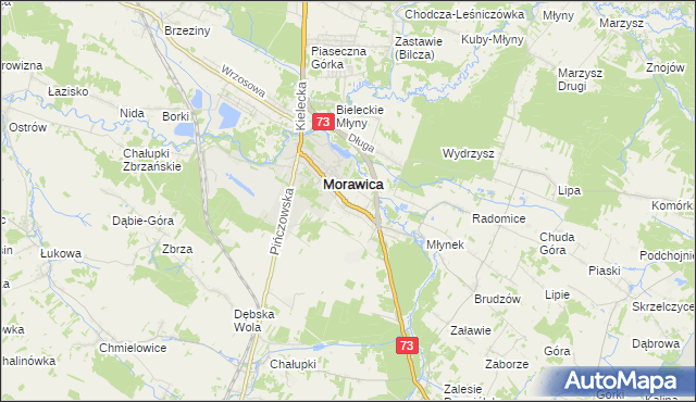 mapa Wola Morawicka, Wola Morawicka na mapie Targeo