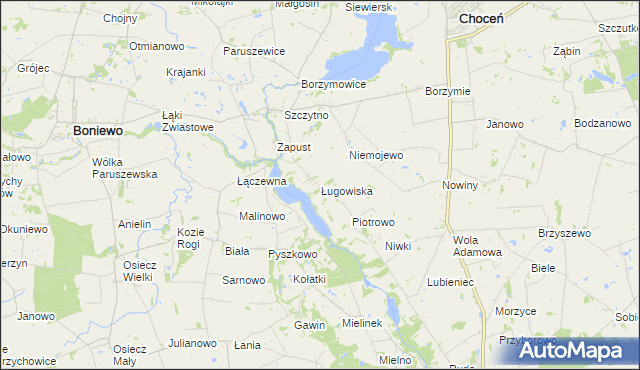 mapa Ługowiska, Ługowiska na mapie Targeo