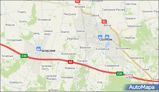 mapa Bibianów, Bibianów na mapie Targeo