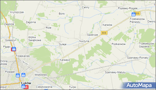 mapa Dębowica gmina Trzebieszów, Dębowica gmina Trzebieszów na mapie Targeo