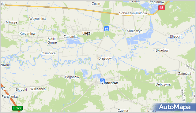 mapa Drążgów, Drążgów na mapie Targeo