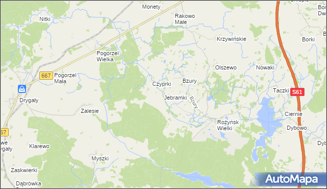 mapa Jebramki, Jebramki na mapie Targeo