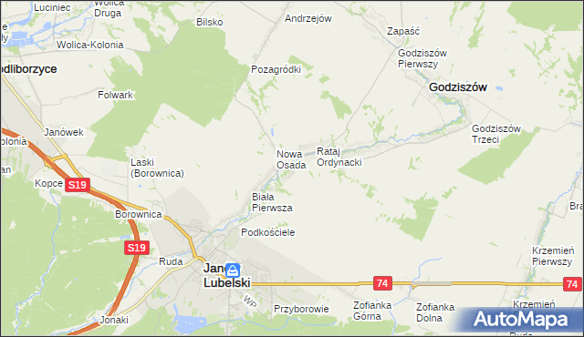 mapa Kawęczyn gmina Godziszów, Kawęczyn gmina Godziszów na mapie Targeo