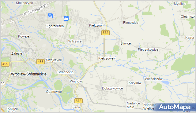 mapa Kiełczówek, Kiełczówek na mapie Targeo
