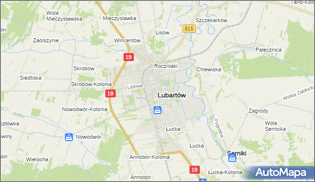 mapa Lubartów, Lubartów na mapie Targeo