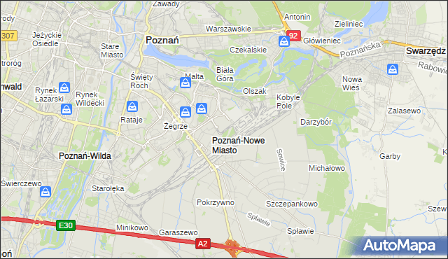 mapa Nowe Miasto gmina Poznań, Nowe Miasto gmina Poznań na mapie Targeo