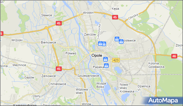 mapa Opola, Opole na mapie Targeo