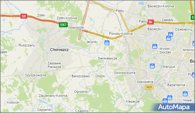 mapa Sienkiewicze, Sienkiewicze na mapie Targeo