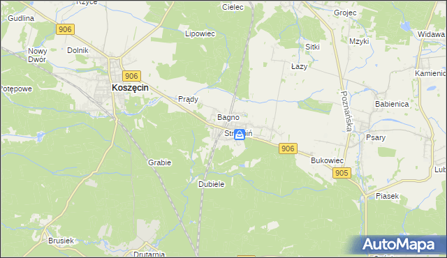 mapa Strzebiń, Strzebiń na mapie Targeo