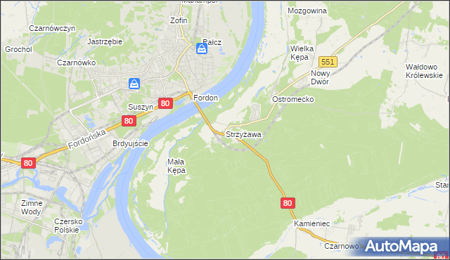 mapa Strzyżawa, Strzyżawa na mapie Targeo