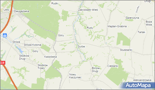 mapa Sulów, Sulów na mapie Targeo