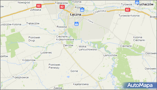 mapa Wólka Łańcuchowska, Wólka Łańcuchowska na mapie Targeo