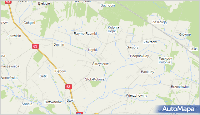 mapa Żyłki, Żyłki na mapie Targeo