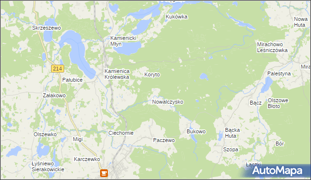 mapa Bącka Huta Leśniczówka, Bącka Huta Leśniczówka na mapie Targeo
