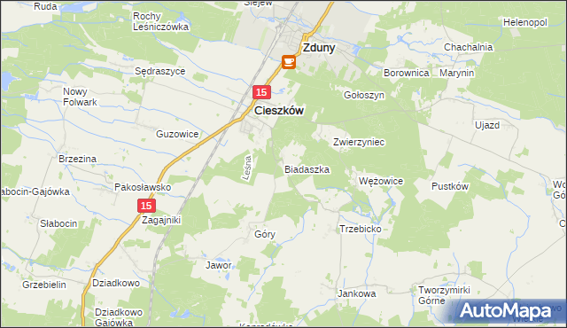 mapa Biadaszka, Biadaszka na mapie Targeo