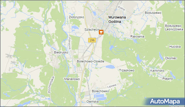mapa Bolechowo gmina Czerwonak, Bolechowo gmina Czerwonak na mapie Targeo