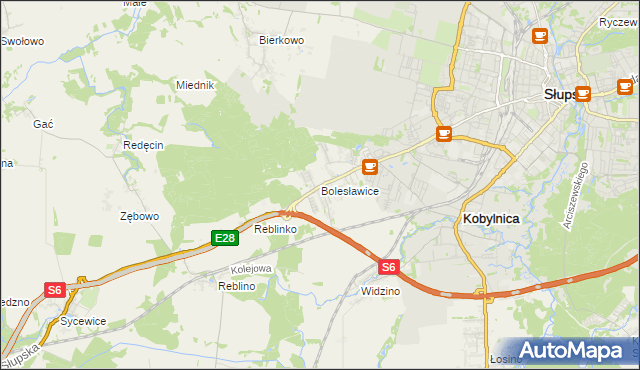 mapa Bolesławice gmina Kobylnica, Bolesławice gmina Kobylnica na mapie Targeo