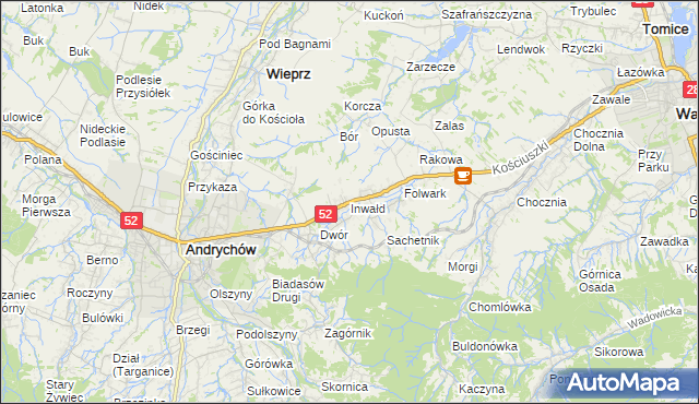 mapa Inwałd, Inwałd na mapie Targeo