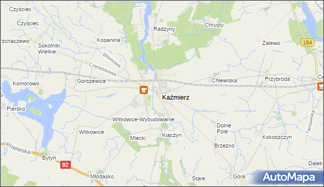 mapa Kaźmierz, Kaźmierz na mapie Targeo