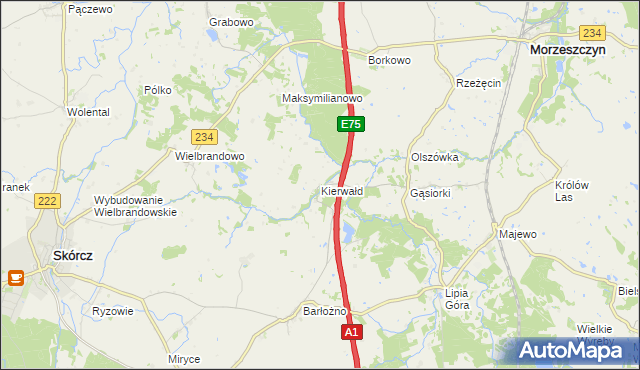 mapa Kierwałd, Kierwałd na mapie Targeo
