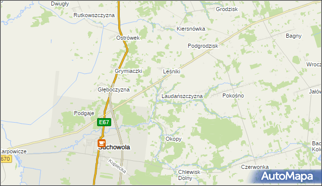 mapa Laudańszczyzna, Laudańszczyzna na mapie Targeo