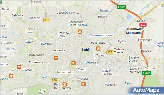 mapa Lublina, Lublin na mapie Targeo