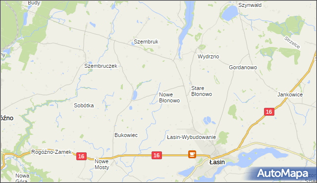 mapa Nowe Błonowo, Nowe Błonowo na mapie Targeo