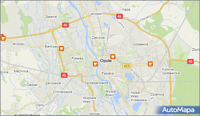 mapa Opola, Opole na mapie Targeo