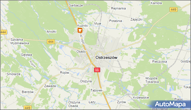 mapa Ostrzeszów, Ostrzeszów na mapie Targeo