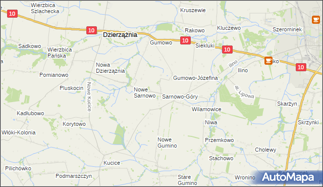mapa Sarnowo-Góry, Sarnowo-Góry na mapie Targeo