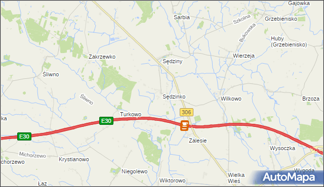 mapa Sędzinko, Sędzinko na mapie Targeo