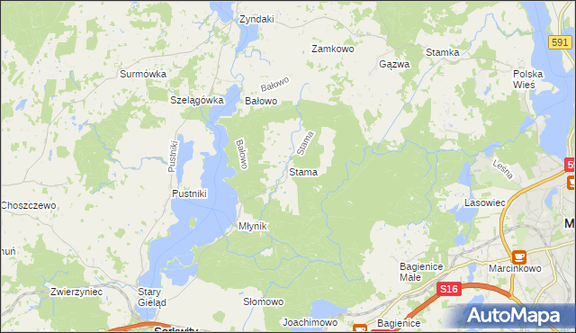 mapa Stama, Stama na mapie Targeo