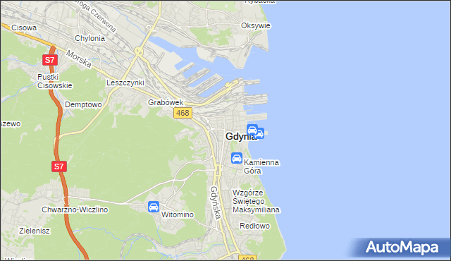 mapa Gdyni, Gdynia na mapie Targeo