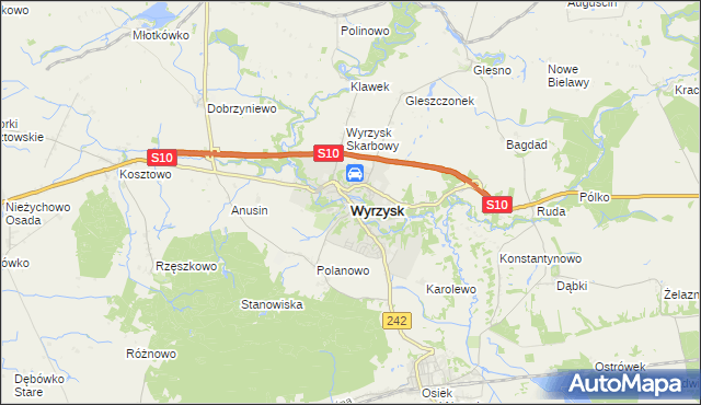 mapa Wyrzysk, Wyrzysk na mapie Targeo