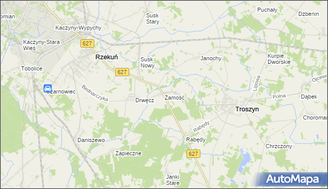 mapa Zamość gmina Troszyn, Zamość gmina Troszyn na mapie Targeo