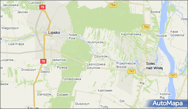 mapa Dziurków, Dziurków na mapie Targeo