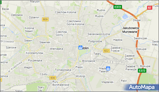 mapa Lublina, Lublin na mapie Targeo