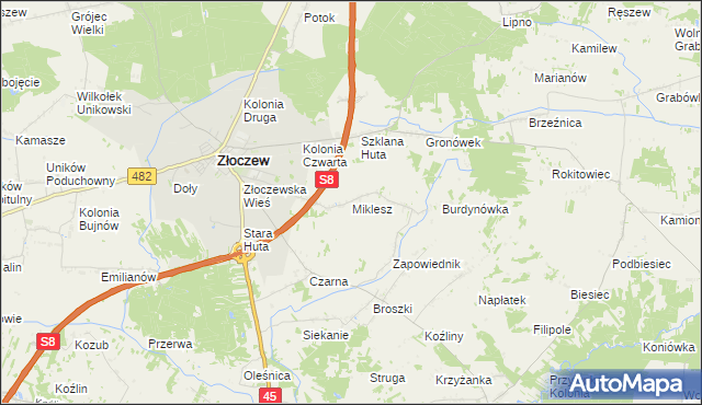 mapa Miklesz, Miklesz na mapie Targeo