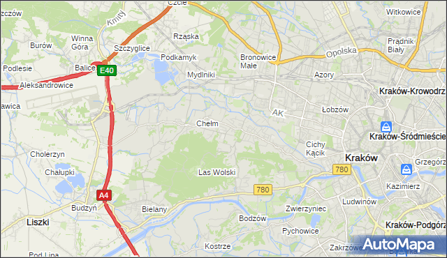 mapa Wola Justowska, Wola Justowska na mapie Targeo