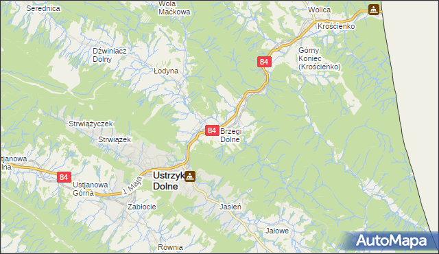 mapa Brzegi Dolne, Brzegi Dolne na mapie Targeo