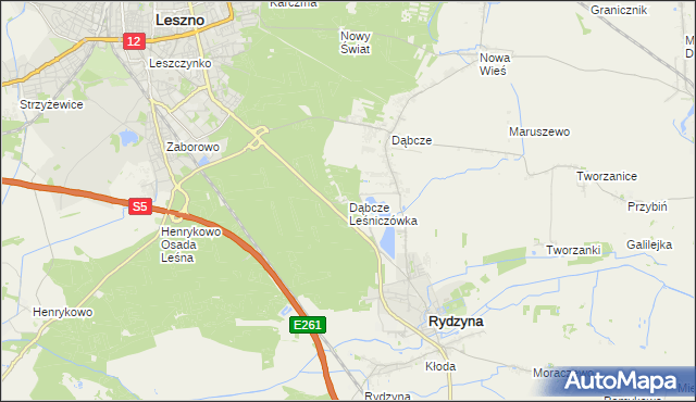mapa Dąbcze Leśniczówka, Dąbcze Leśniczówka na mapie Targeo