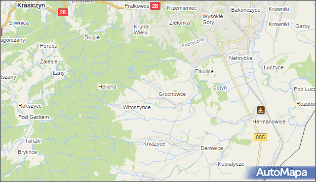 mapa Grochowce, Grochowce na mapie Targeo