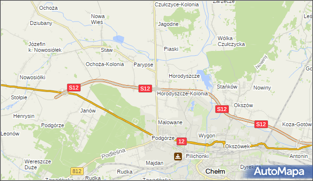 mapa Horodyszcze-Kolonia, Horodyszcze-Kolonia na mapie Targeo