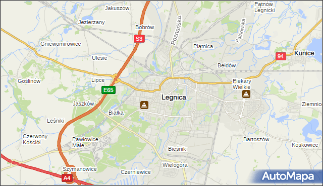mapa Legnicy, Legnica na mapie Targeo