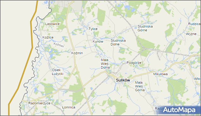 mapa Mała Wieś Dolna, Mała Wieś Dolna na mapie Targeo