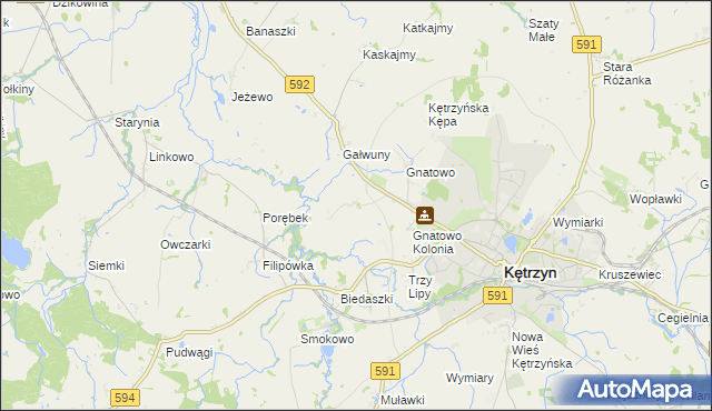 mapa Marszewo gmina Kętrzyn, Marszewo gmina Kętrzyn na mapie Targeo