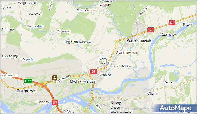 mapa Nowy Modlin, Nowy Modlin na mapie Targeo