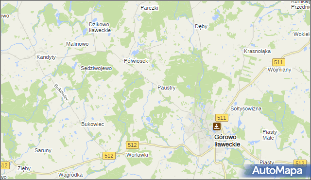 mapa Paustry Osada, Paustry Osada na mapie Targeo