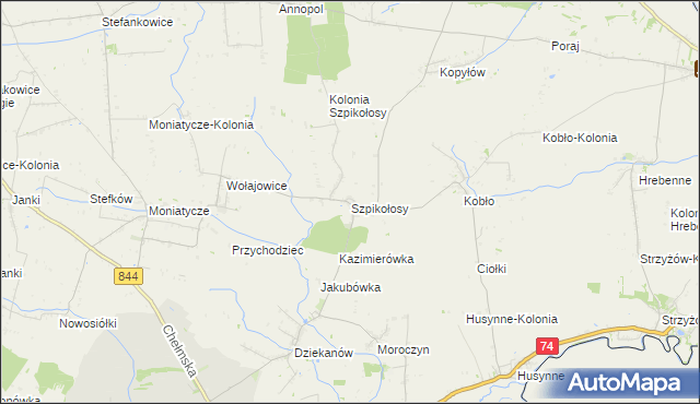 mapa Szpikołosy, Szpikołosy na mapie Targeo